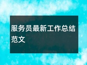 服務(wù)員最新工作總結(jié)范文