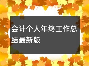 會計個人年終工作總結(jié)最新版