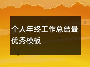 個人年終工作總結最優(yōu)秀模板