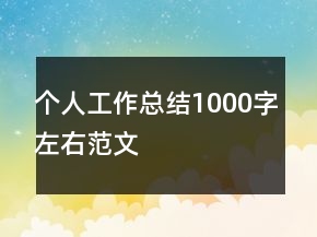 個人工作總結(jié)1000字左右范文