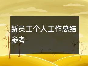 新員工個人工作總結(jié)參考