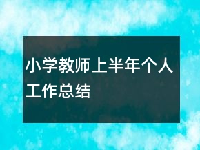 小學(xué)教師上半年個人工作總結(jié)