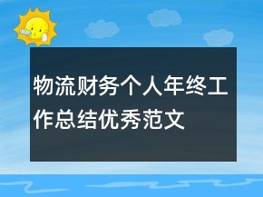 物流財(cái)務(wù)個(gè)人年終工作總結(jié)優(yōu)秀范文