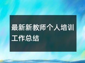 最新新教師個人培訓(xùn)工作總結(jié)