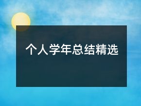 個(gè)人學(xué)年總結(jié)精選
