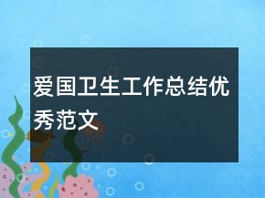 愛國衛(wèi)生工作總結優(yōu)秀范文