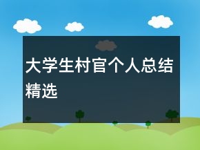 大學(xué)生村官個(gè)人總結(jié)精選