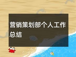 營銷策劃部個人工作總結(jié)