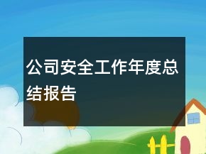 公司安全工作年度總結(jié)報(bào)告