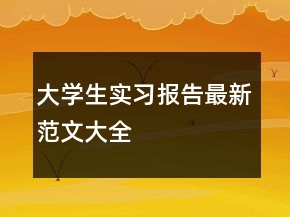 大學(xué)生實習(xí)報告最新范文大全