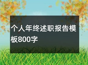 個(gè)人年終述職報(bào)告模板800字