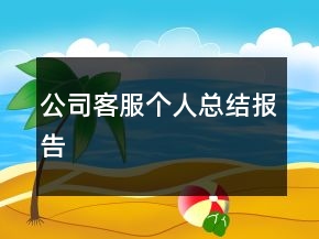 公司客服個(gè)人總結(jié)報(bào)告