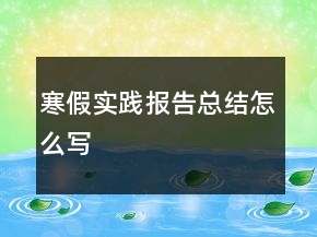 寒假實踐報告總結(jié)怎么寫
