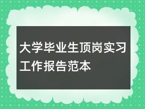 大學(xué)畢業(yè)生頂崗實(shí)習(xí)工作報(bào)告范本