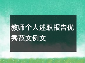 教師個人述職報告優(yōu)秀范文例文