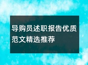 導購員述職報告優(yōu)質范文精選推薦