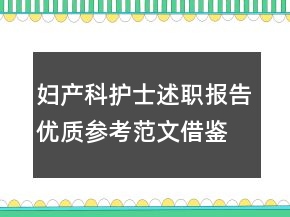 婦產(chǎn)科護(hù)士述職報告優(yōu)質(zhì)參考范文借鑒推薦