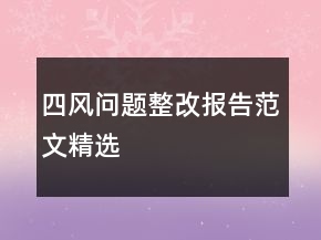 四風問題整改報告范文精選