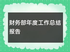 財(cái)務(wù)部年度工作總結(jié)報(bào)告