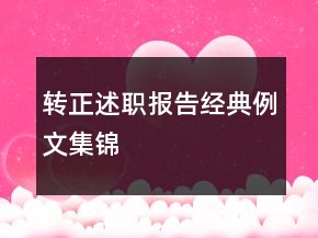轉(zhuǎn)正述職報告經(jīng)典例文集錦