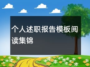 個人述職報告模板閱讀集錦
