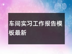 車間實(shí)習(xí)工作報(bào)告模板最新