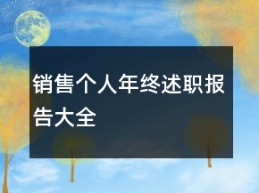 銷售個人年終述職報告大全