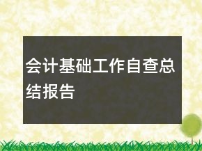 會計基礎(chǔ)工作自查總結(jié)報告