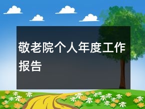 敬老院個人年度工作報告