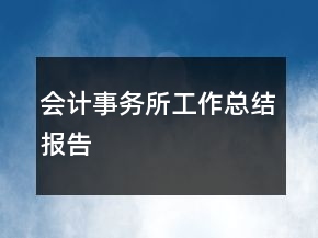 會計事務(wù)所工作總結(jié)報告