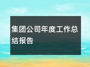集團公司年度工作總結(jié)報告