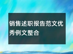 銷售述職報告范文優(yōu)秀例文整合
