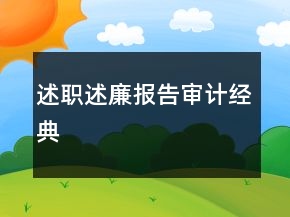 述職述廉報告審計(jì)經(jīng)典