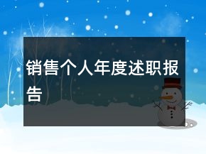 銷(xiāo)售個(gè)人年度述職報(bào)告