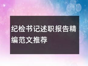 紀檢書記述職報告精編范文推薦