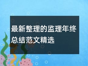 最新整理的監(jiān)理年終總結范文精選