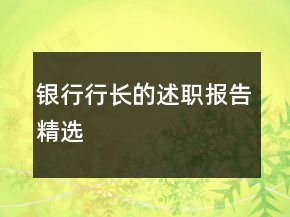 銀行行長的述職報(bào)告精選