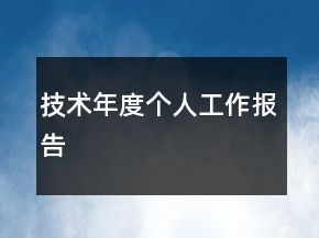 技術年度個人工作報告
