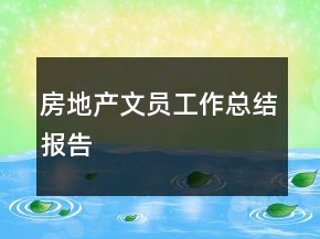 房地產(chǎn)文員工作總結(jié)報(bào)告