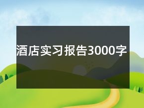 酒店實習報告3000字