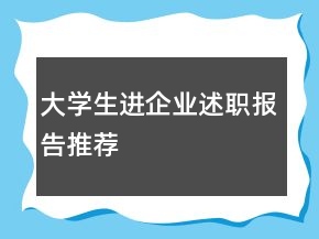 大學(xué)生進(jìn)企業(yè)述職報告推薦