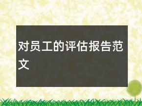 對員工的評估報告范文