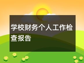 學(xué)校財(cái)務(wù)個(gè)人工作檢查報(bào)告