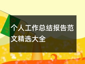 個人工作總結(jié)報告范文精選大全