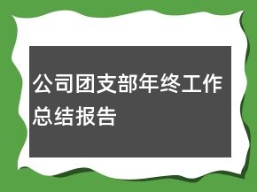 公司團支部年終工作總結(jié)報告