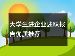 大學(xué)生進(jìn)企業(yè)述職報告優(yōu)質(zhì)推薦