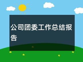 公司團(tuán)委工作總結(jié)報(bào)告