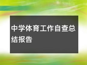 中學(xué)體育工作自查總結(jié)報告