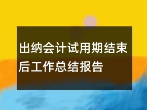 出納會計試用期結(jié)束后工作總結(jié)報告