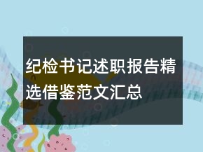 紀(jì)檢書記述職報(bào)告精選借鑒范文匯總